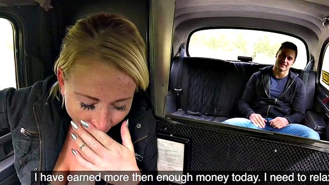 Bigboob euro cabbie sucking passenger after cowgirl