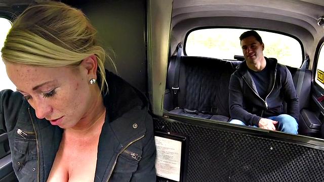 Bigboob euro cabbie sucking passenger after cowgirl