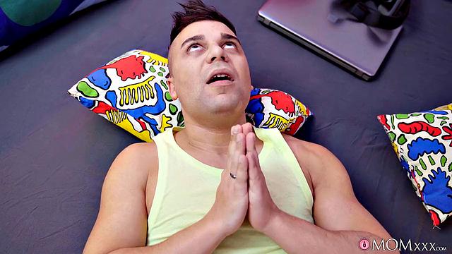 Horny lad hires mature escort