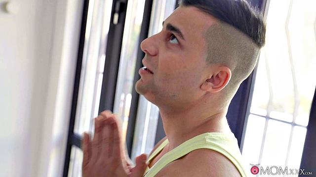 Horny lad hires mature escort