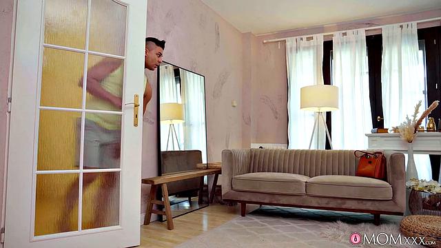 Horny lad hires mature escort