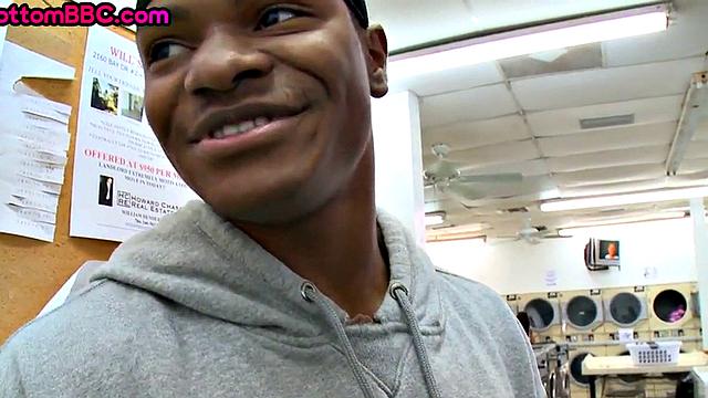 Ebony picked up and banged in public laundry service