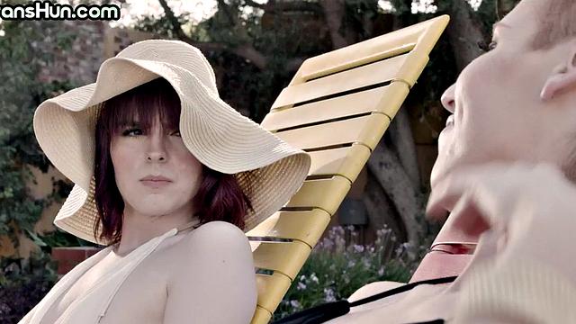 Trans ladies fuck 21yo petite in threesome