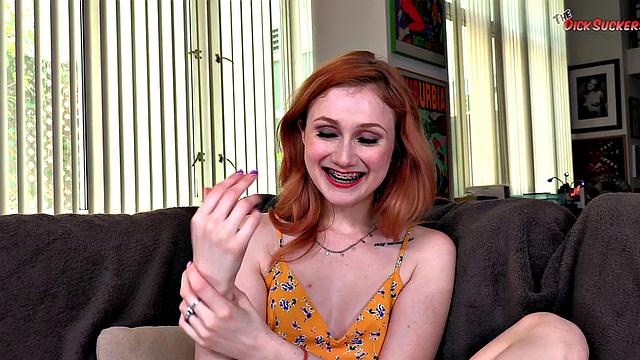 21yo redhead deepthroats POV dick and talks dirty