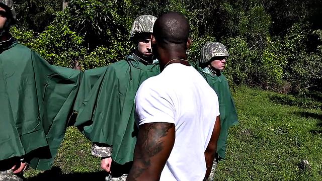 Massive military amateur assfucked outdoors by colleague