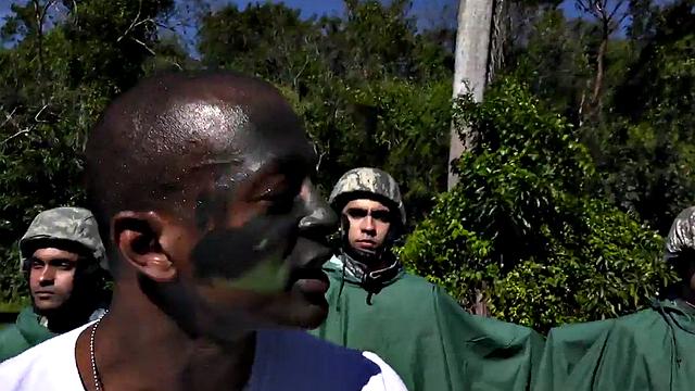 Massive military amateur assfucked outdoors by colleague