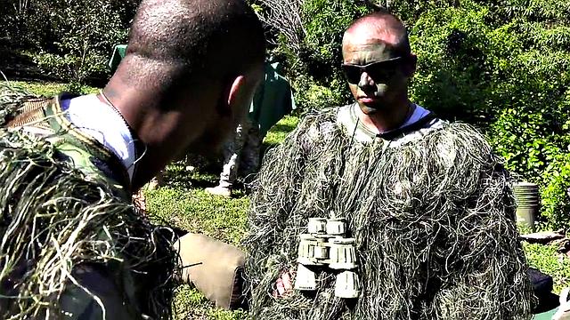 Massive military amateur assfucked outdoors by colleague