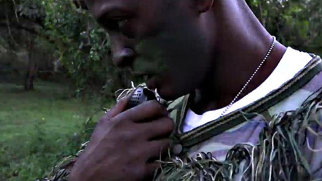 Massive military amateur assfucked outdoors by colleague