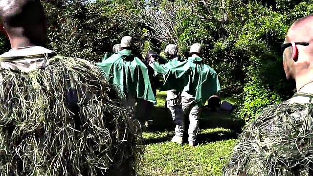 Massive military amateur assfucked outdoors by colleague