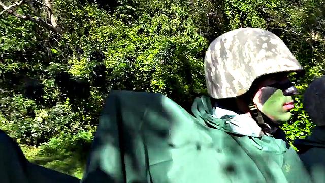 Massive military amateur assfucked outdoors by colleague