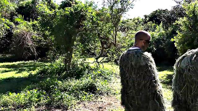 Massive military amateur assfucked outdoors by colleague