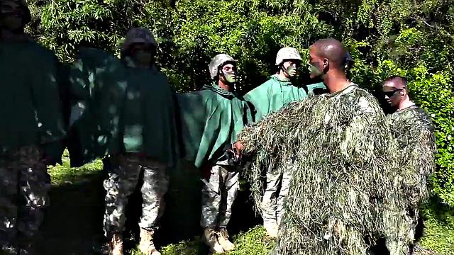 Massive military amateur assfucked outdoors by colleague