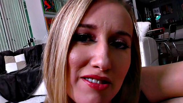 Manojob POV babe jerks oiled cock while talking