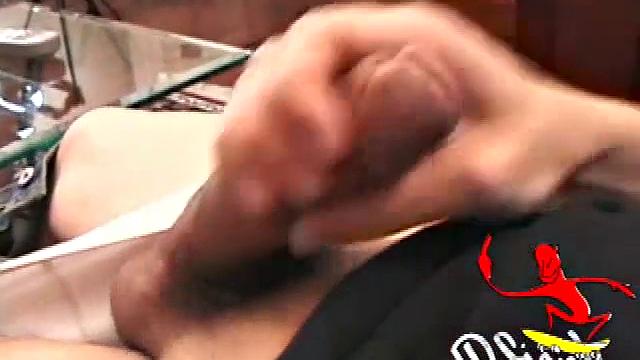Travis Martinez strokes his cock and shows off for the camera