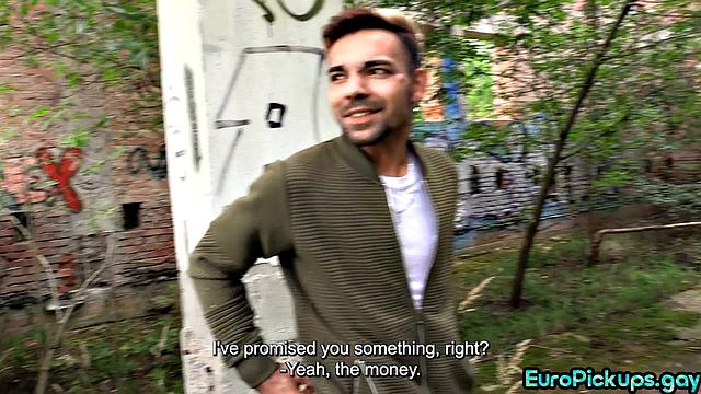 Real stud anal bouncing outdoor