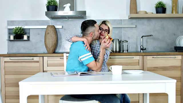 Teen GF Cornelia Loves Pizza and Hard Cock