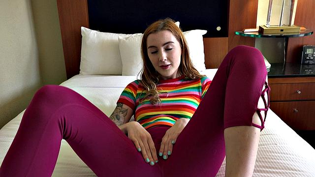 Redhead In Yoga Pants