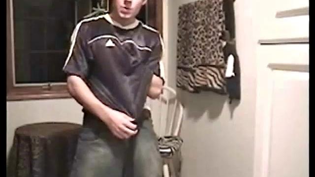 The boy who calls himself Midnight strips down to show his lean, smooth build and big package. Once hard, he turns around to finger his ass. While jacking off, he stops to show us his precum, before feeding it to himself.
