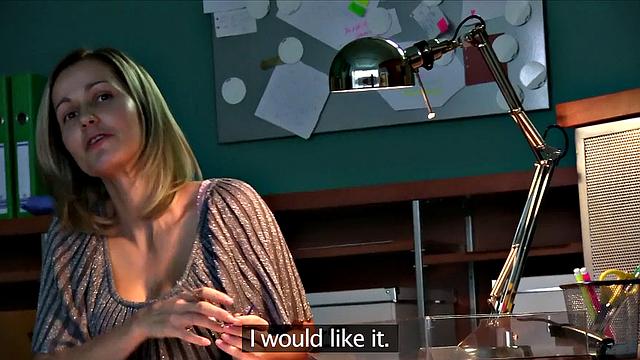 Blonde receptionist Sucks & Fucks for a Promotion in POV Office Sex