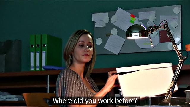 Blonde receptionist Sucks & Fucks for a Promotion in POV Office Sex