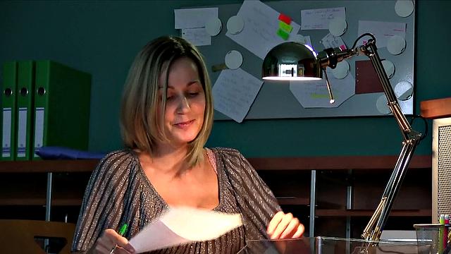 Blonde receptionist Sucks & Fucks for a Promotion in POV Office Sex