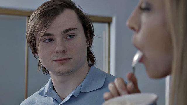 Busty cougar spreads her cunt for stepson