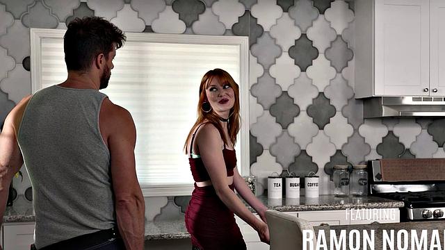 GIRLSRIMMING - Red Lacy Lennon giving a juicy rimjob to the handyman