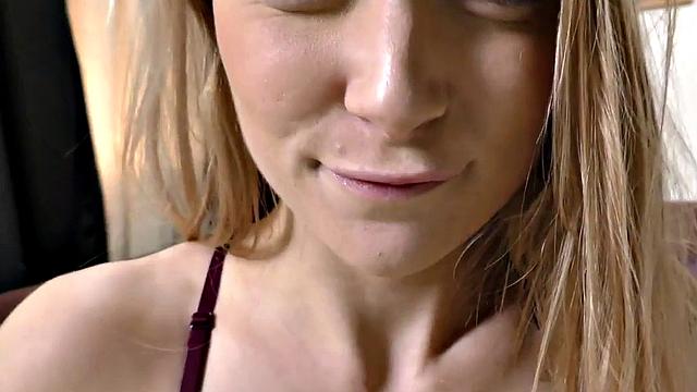 Amateur POV babe with small boobs gets banged in pussy