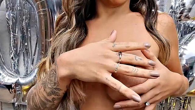 Transgender beauty fucked in ass by BWC in doggystyle