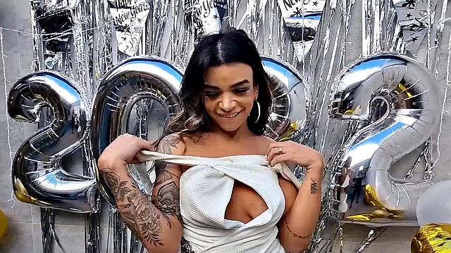 Transgender beauty fucked in ass by BWC in doggystyle