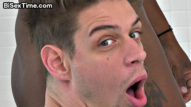 Cockhungry babe takes BBC in 3some