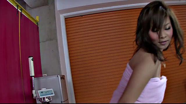 Ren Mizumori with oiled body is fucked hard