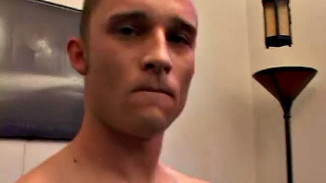 Amateur Casey Olson methodically strips down as he works on his growing cock. Once naked and hard, he strokes with determination. After bringing himself close to the edge Casey explodes all over his chest.