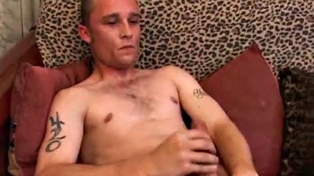 Amateur Casey Olson methodically strips down as he works on his growing cock. Once naked and hard, he strokes with determination. After bringing himself close to the edge Casey explodes all over his chest.