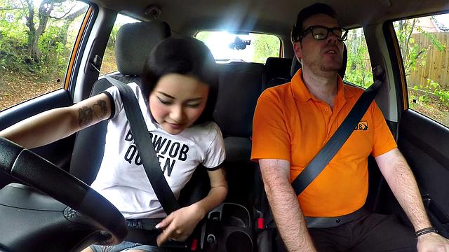 Rae Lil Black gets a final lesson in car sex, fucking, and deepthroating before being dominated in reverse cowgirl