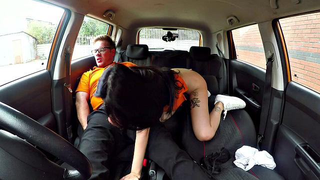 Rae Lil Black gets a final lesson in car sex, fucking, and deepthroating before being dominated in reverse cowgirl