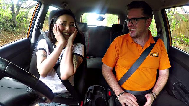 Rae Lil Black gets a final lesson in car sex, fucking, and deepthroating before being dominated in reverse cowgirl