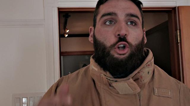 Inked firefighter jock fucks asshole of skinny twink