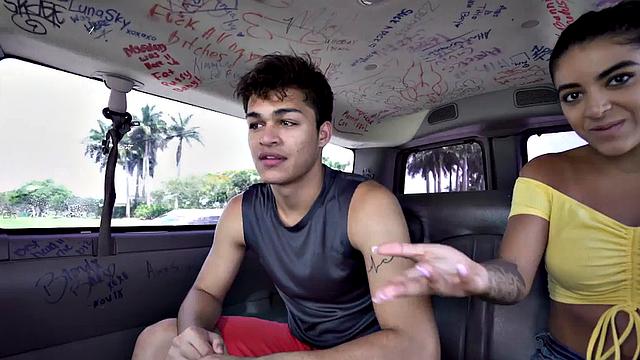 Stud fucks hunk in pickup bus till cum in mouth