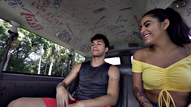 Stud fucks hunk in pickup bus till cum in mouth