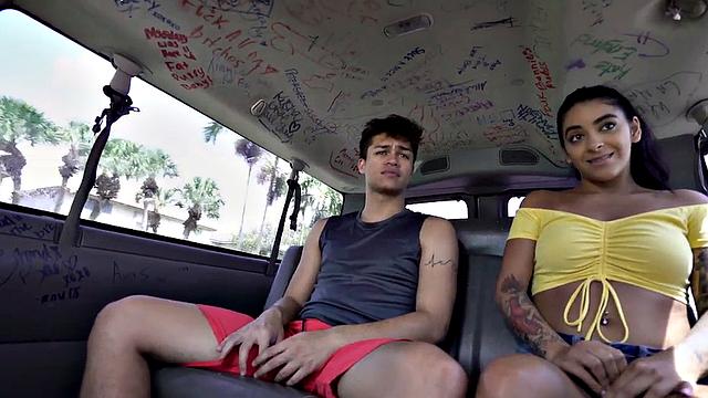 Stud fucks hunk in pickup bus till cum in mouth