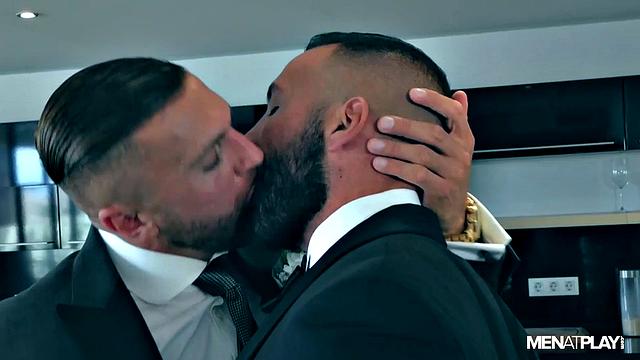 groom-to-be can't handle the tension and hooks up with his best man before the big day
