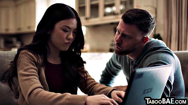 Tiny asian sharing lover with MILF