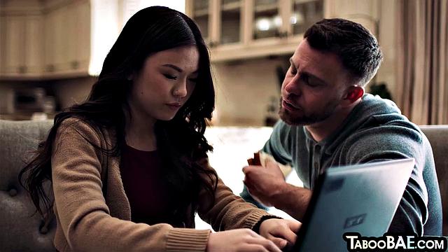 Tiny asian sharing lover with MILF