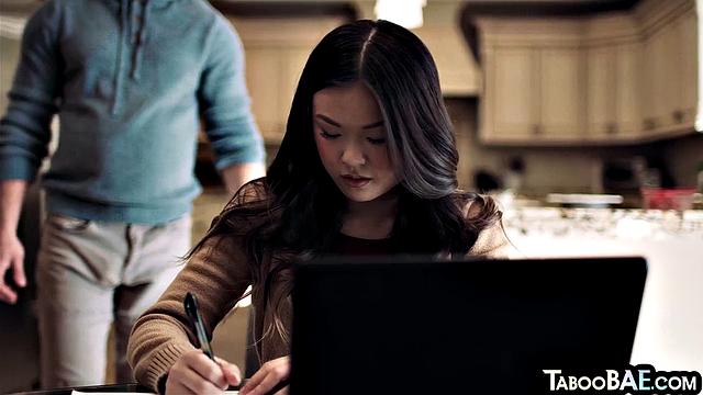 Tiny asian sharing lover with MILF