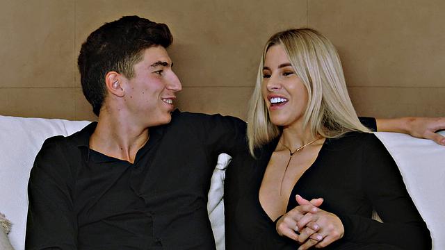 Busty blonde Ema Karter rides a hard cock, her pierced nipples driving her wild.