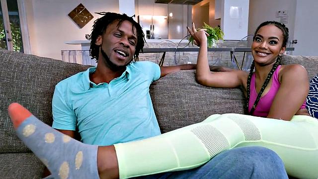 Black booty smashed by black cock in doggystyle