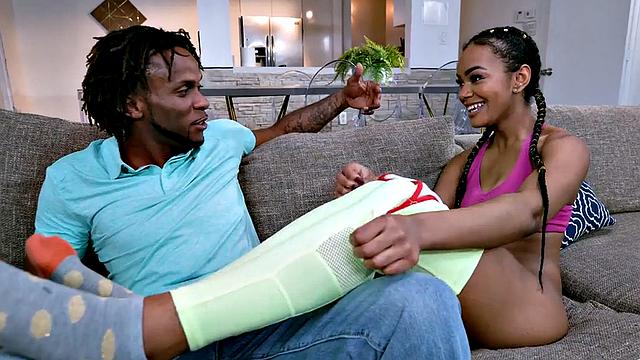 Black booty smashed by black cock in doggystyle