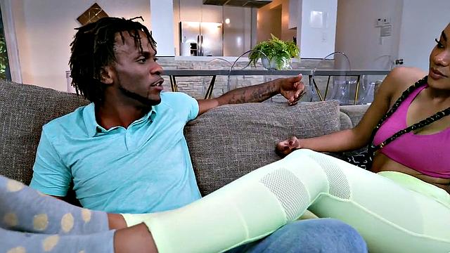 Black booty smashed by black cock in doggystyle