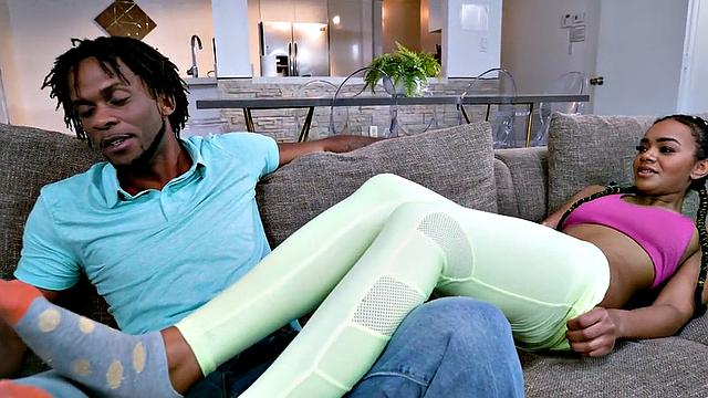 Black booty smashed by black cock in doggystyle